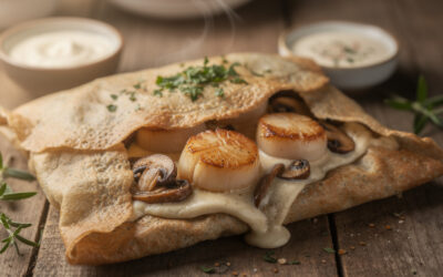 Galette aux noix de saint jacques et champignons : recette raffinée et facile