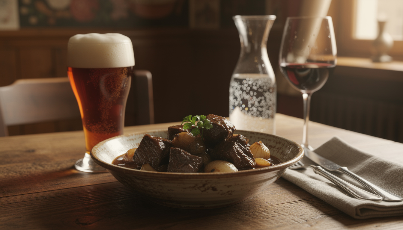 découvrez nos conseils pour choisir la boisson idéale à accompagner avec une carbonade flamande, et savourez des accords mets et vins parfaits.