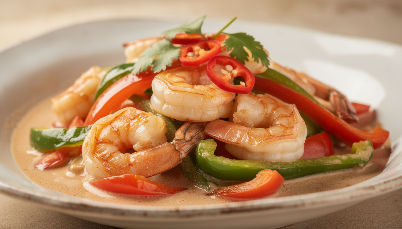 découvrez notre recette savoureuse de crevettes au poivron et lait de coco, un plat exotique et facile à préparer pour régaler toute la famille.