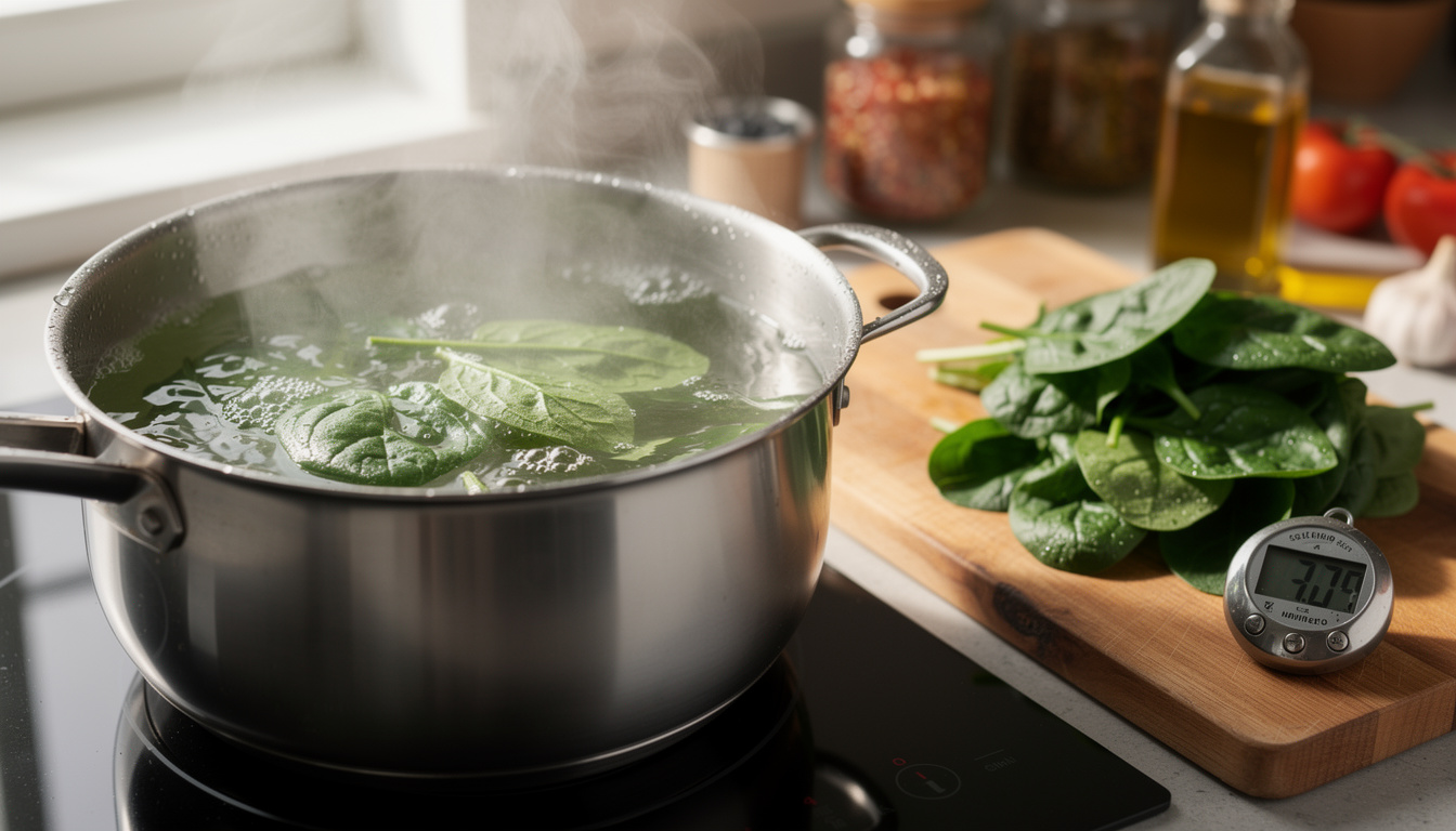 Temps de cuisson des épinards frais à l’eau : guide pratique et astuces découvrez le temps de cuisson idéal des épinards frais à l'eau avec notre guide pratique et astuces pour des légumes parfaitement cuits et savoureux.