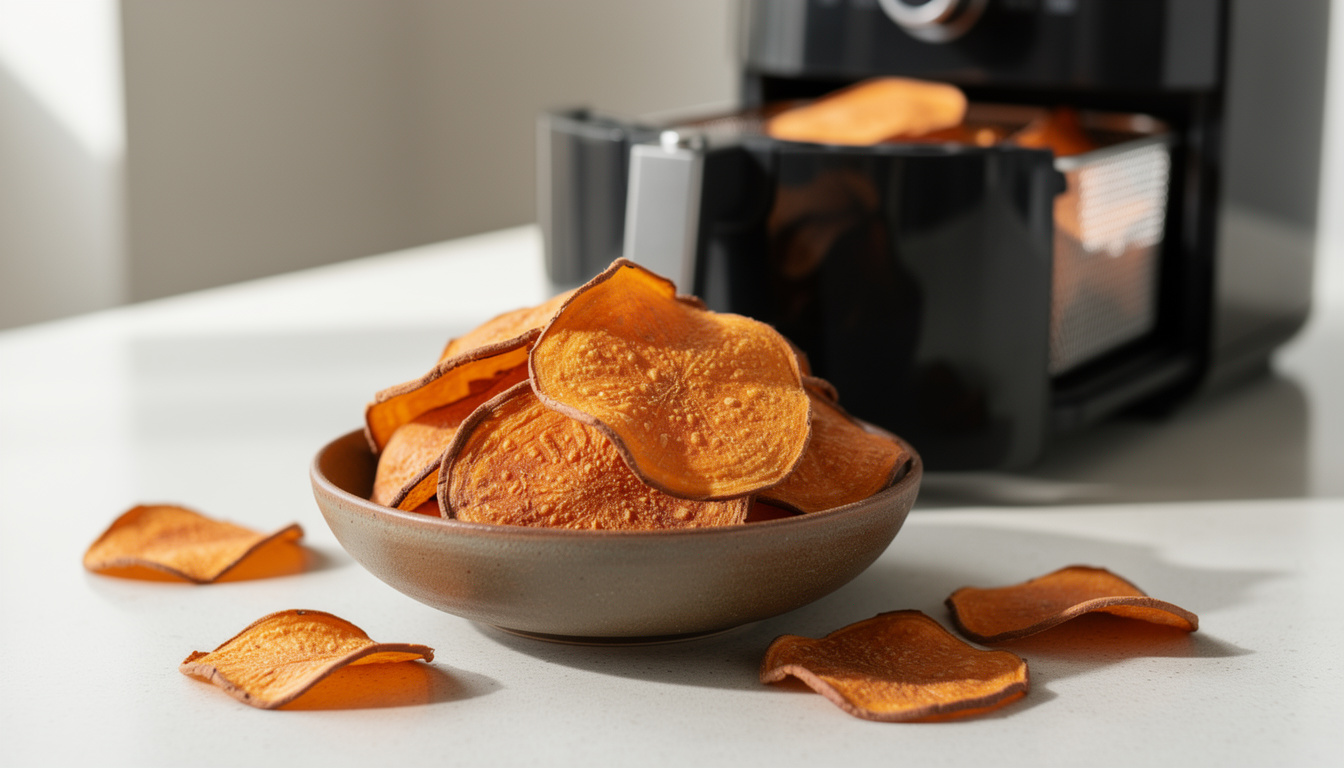 Comment réussir des chips de patates douces croustillantes au air fryer découvrez comment préparer facilement des chips de patates douces croustillantes et savoureuses avec votre air fryer, pour une collation saine et gourmande.