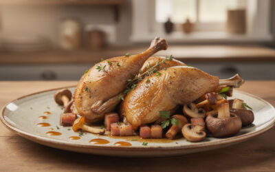 Cuisses de canard aux champignons et lardons : recette savoureuse et facile à préparer